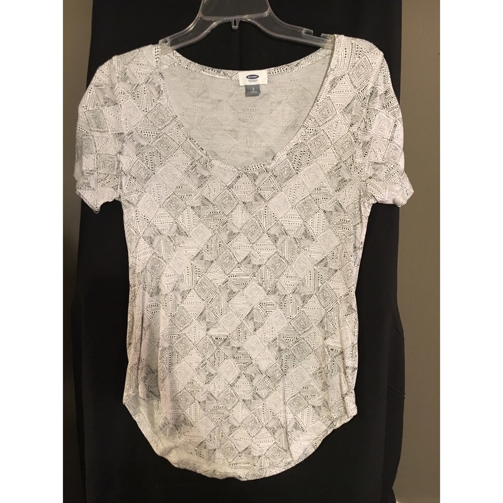 Black, white, gray top